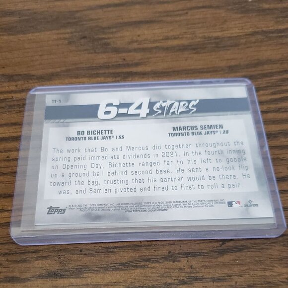 2022 Topps Series 1 6-4 Stars Marcus Semien Bo Bichette TT-1 - Picture 3 of 3